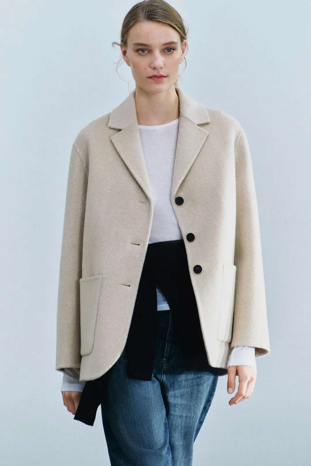 Короткое пальто из смесовой шерсти ZW Collection, Zara