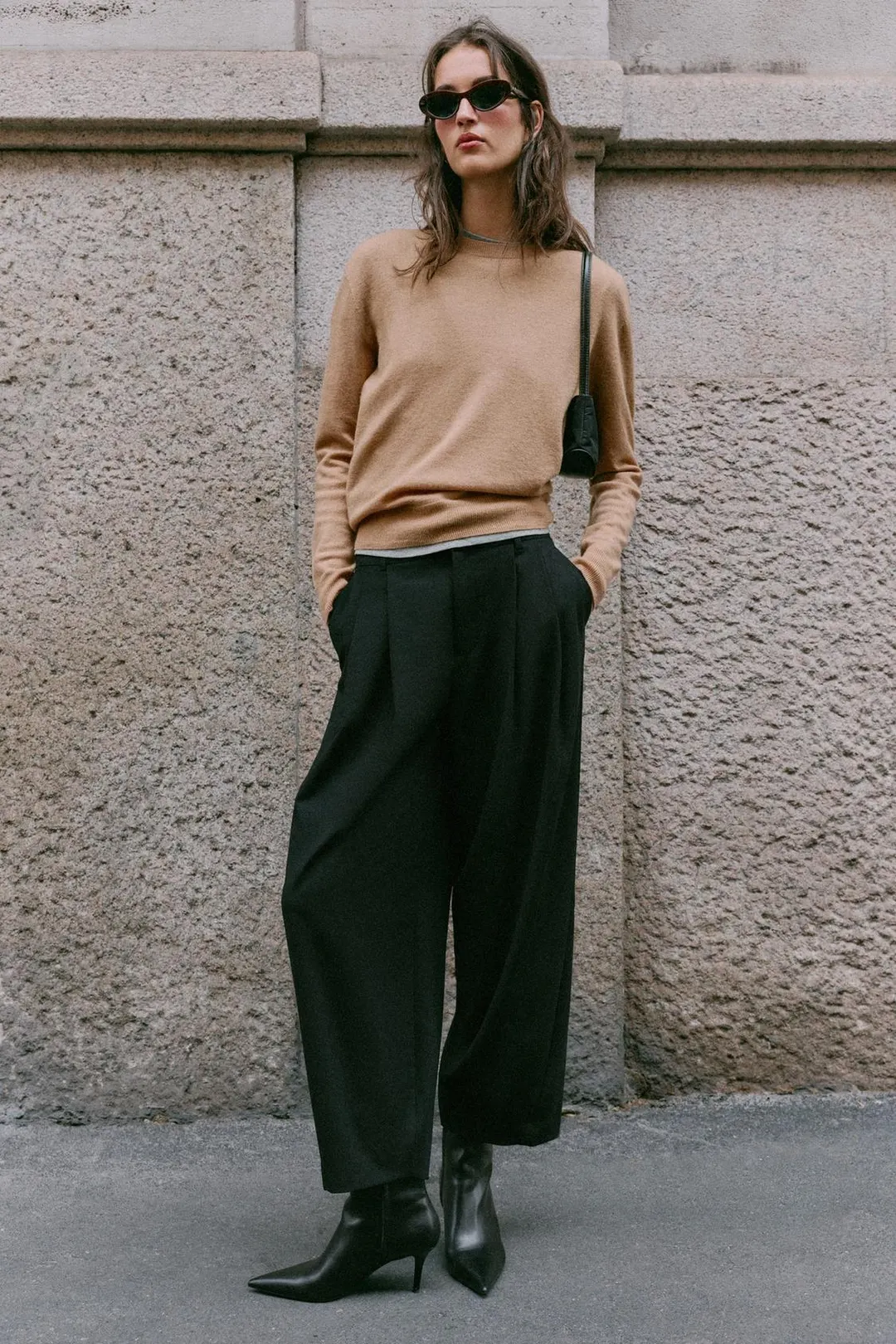 Брюки-баллоны с вытачками, Zara