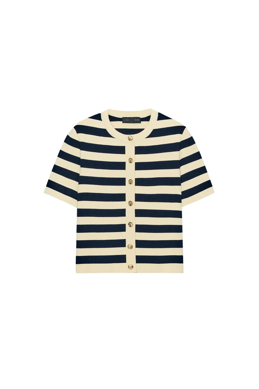 Кардиган в полоску с короткими рукавами, Zara