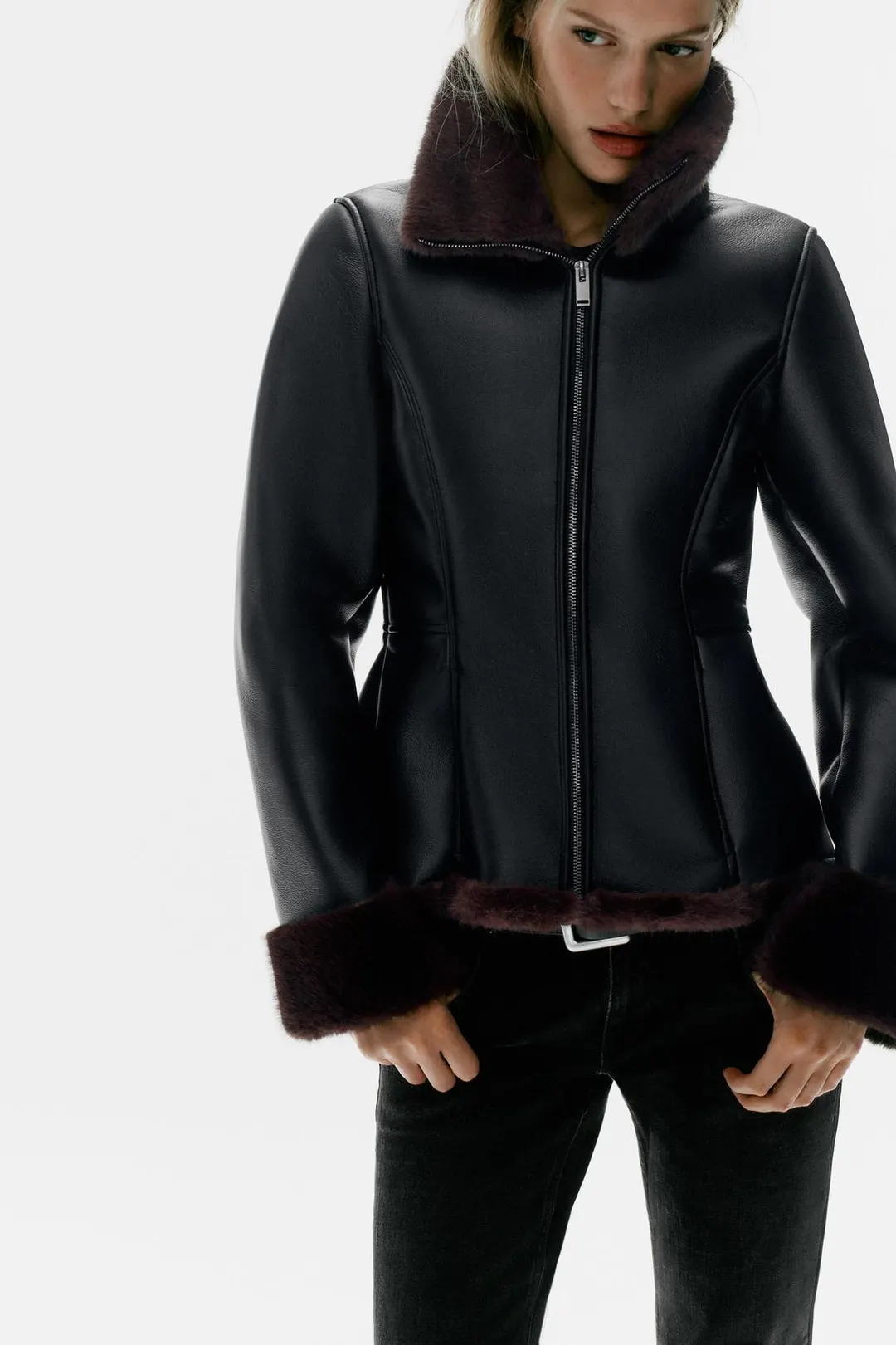 Приталенная двухслойная куртка, Zara