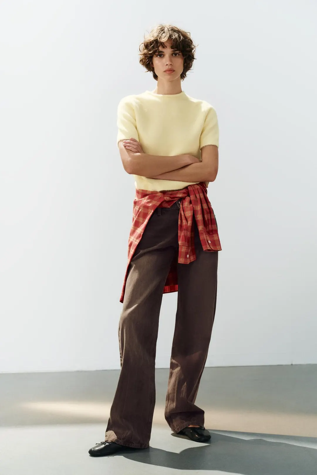 Джемпер из мягкого трикотажа с короткими рукавами, Zara