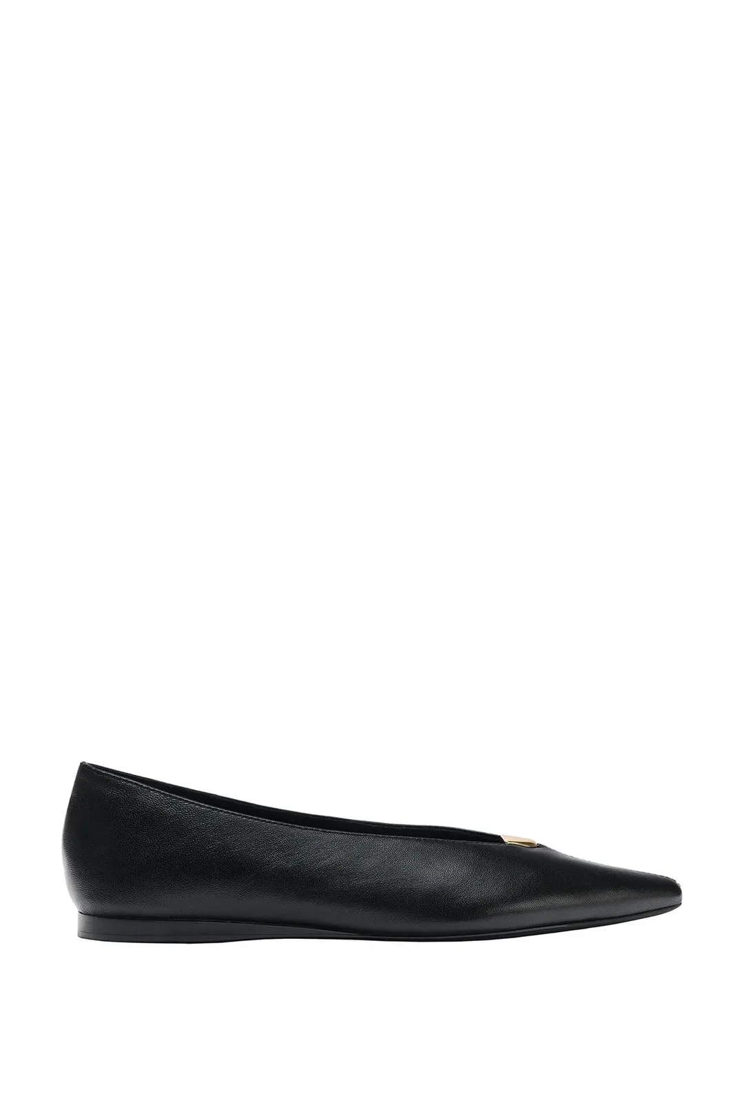 Кожаные балетки с металлической деталью, Zara