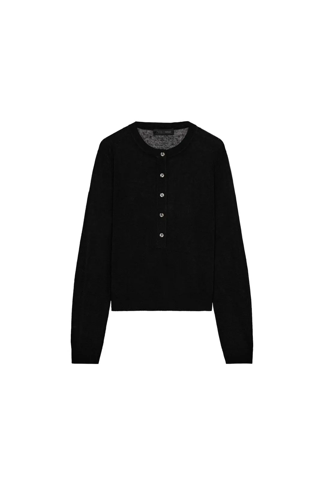 Вязаный свитер хенли, Zara