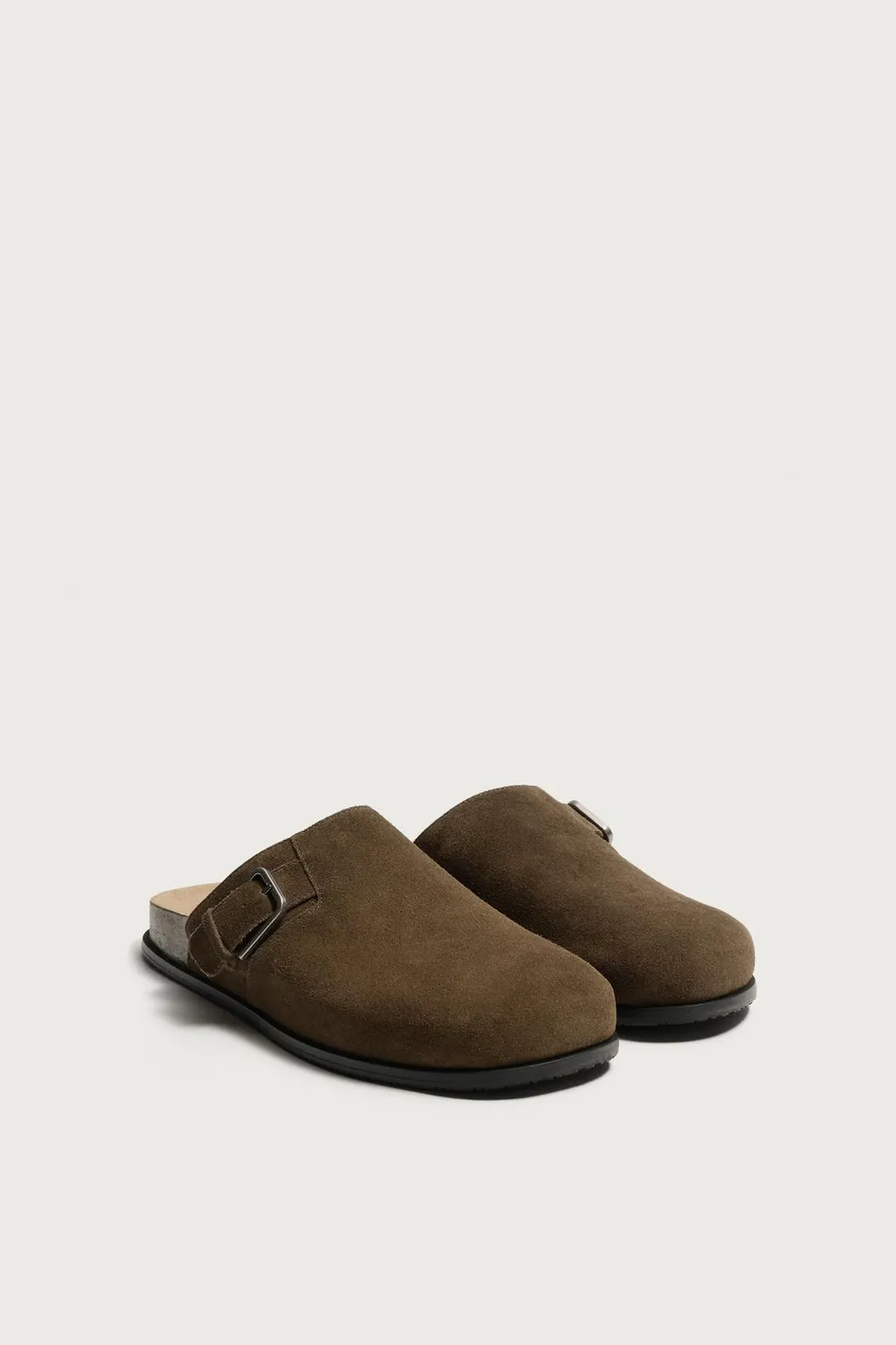 Кожаные сабо с пряжками, Zara