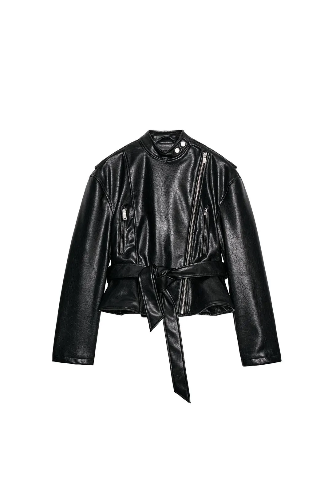 Куртка-косуха под кожу с поясом, Zara