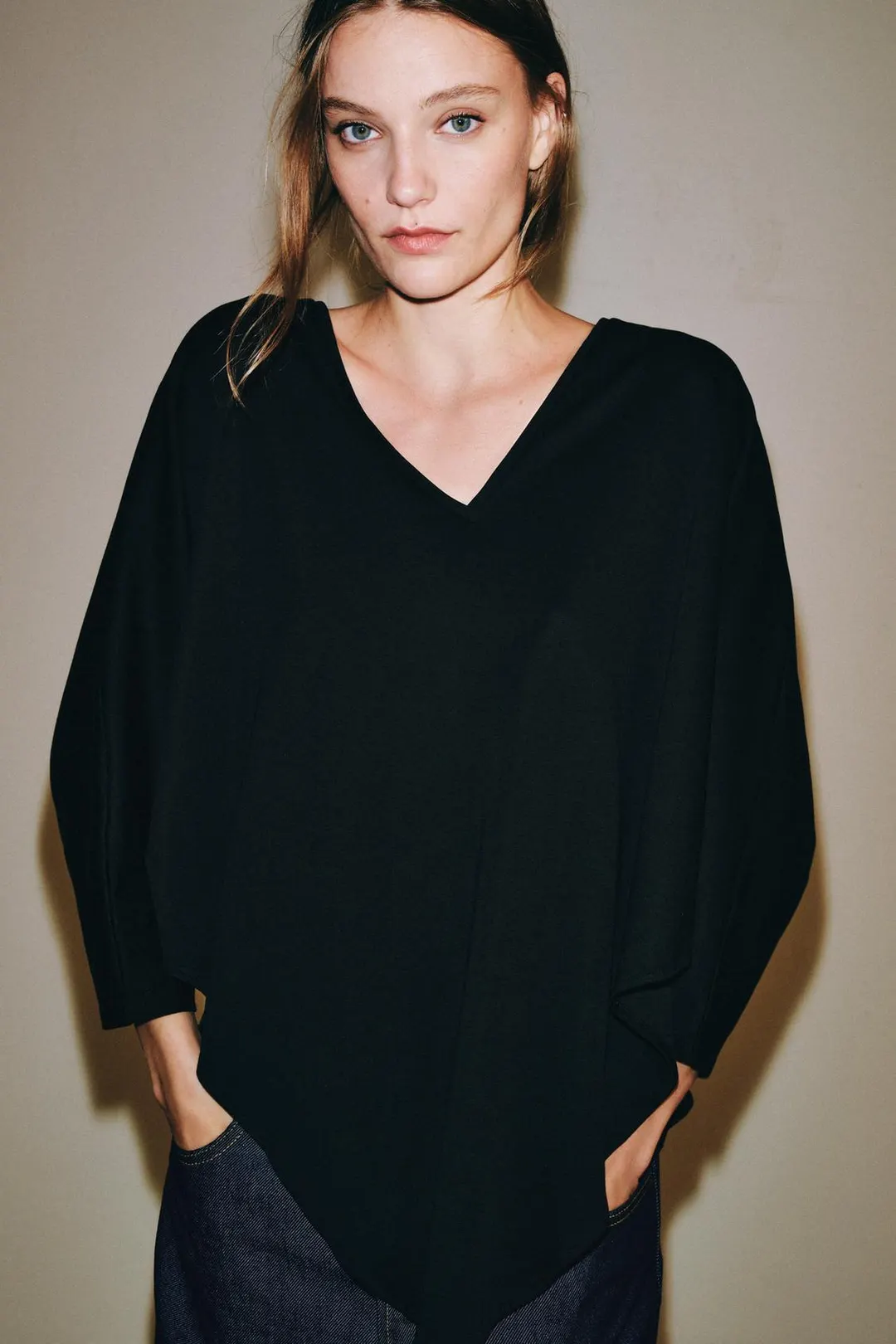 Футболка-накидка из хлопка SUPIMA®, Zara