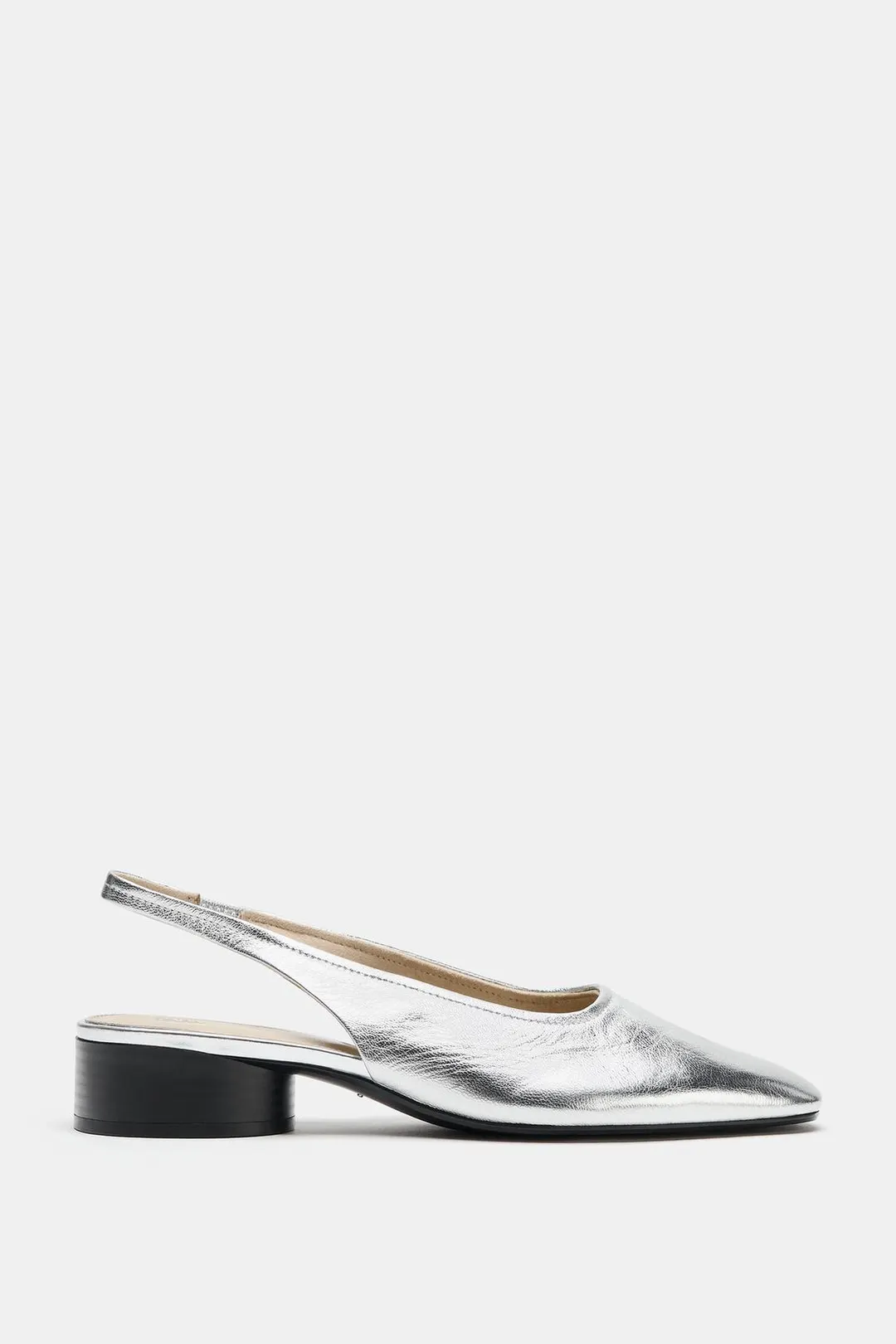 Туфли из кожи с эффектом металлик, Zara