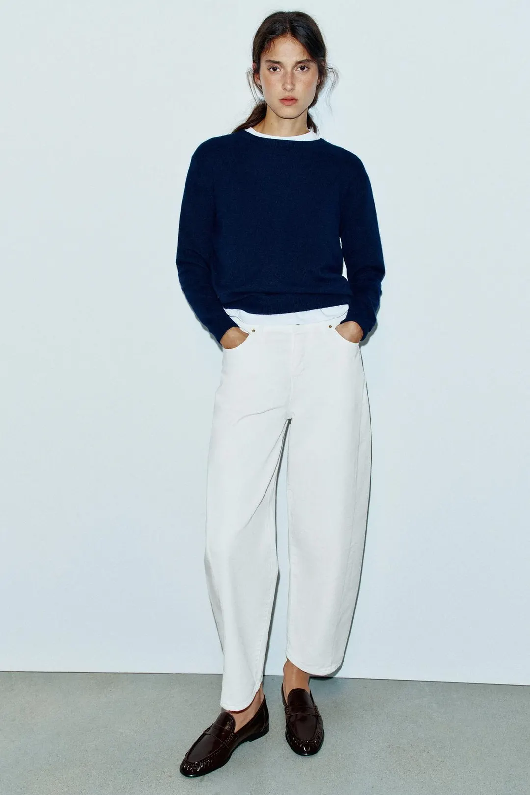 Джинсы barrel Z1975 с высокой посадкой, Zara