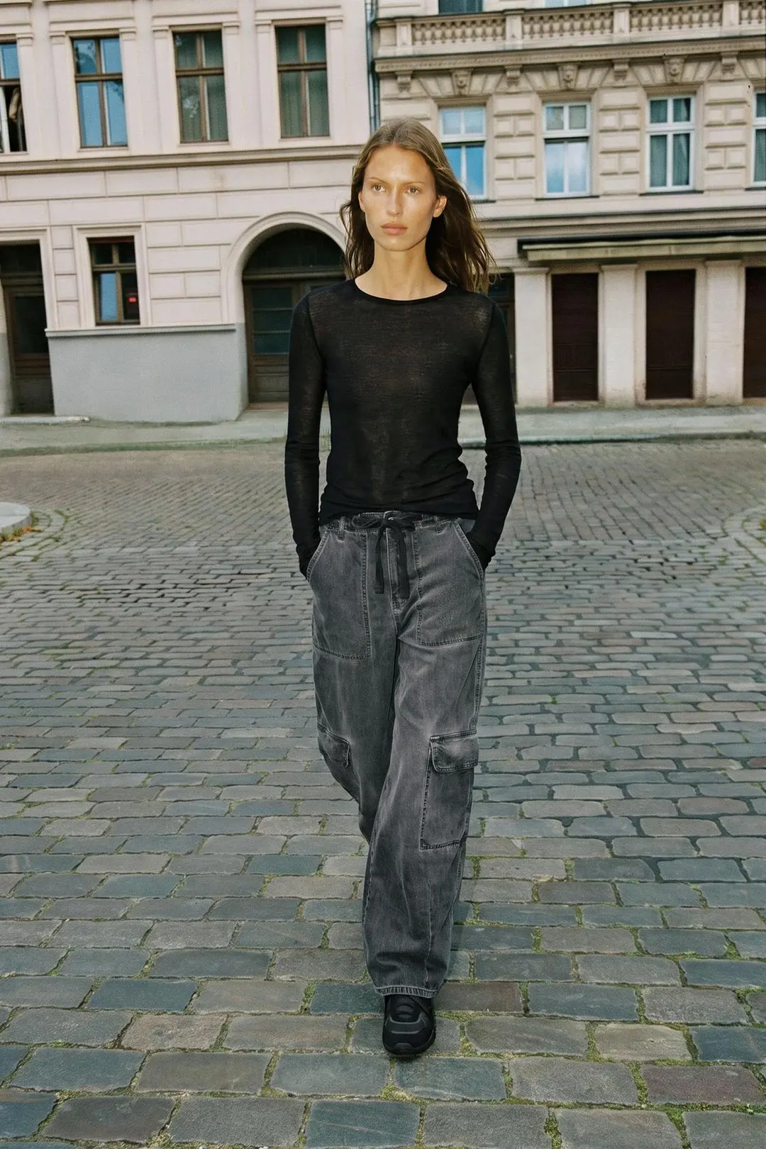 Брюки карго оверсайз с эффектом потертости, Zara