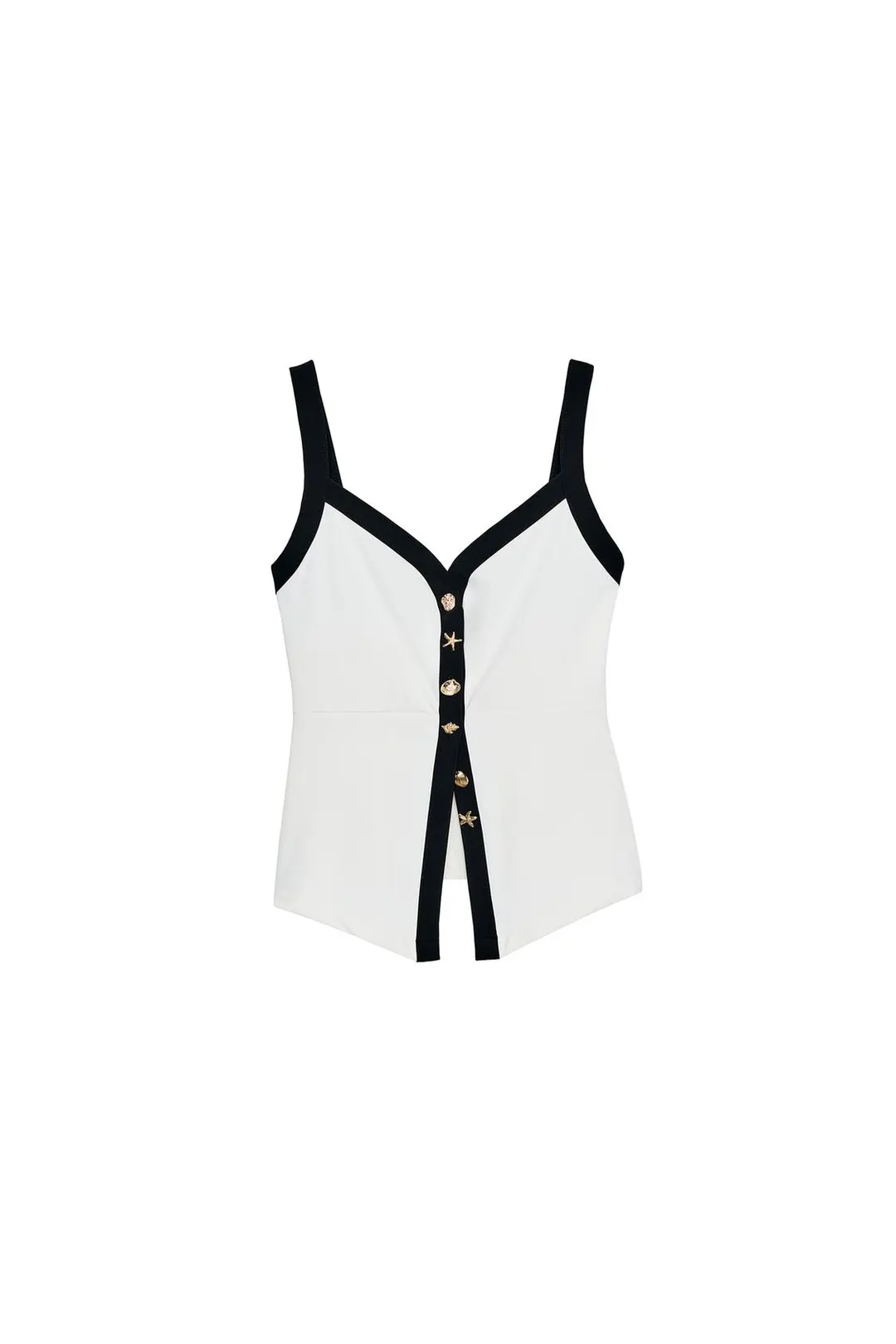 Топ с контрастными пуговицами, Zara