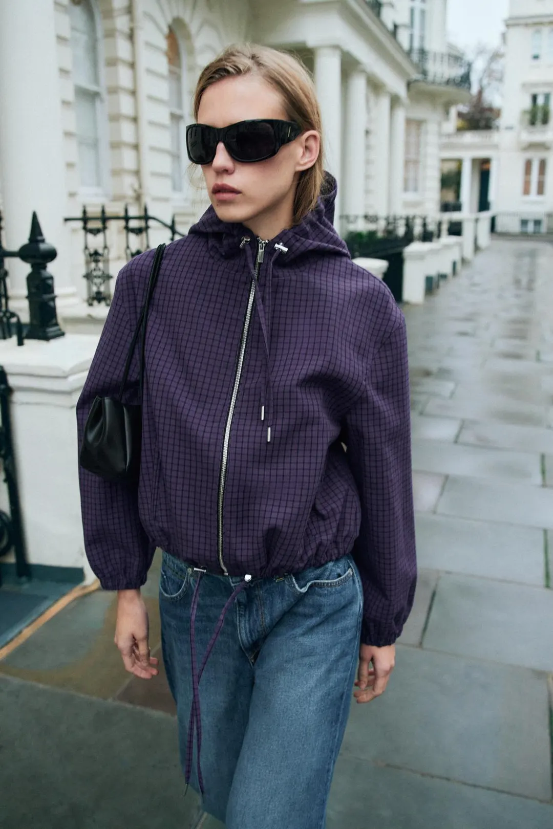 Клетчатая куртка с капюшоном, Zara