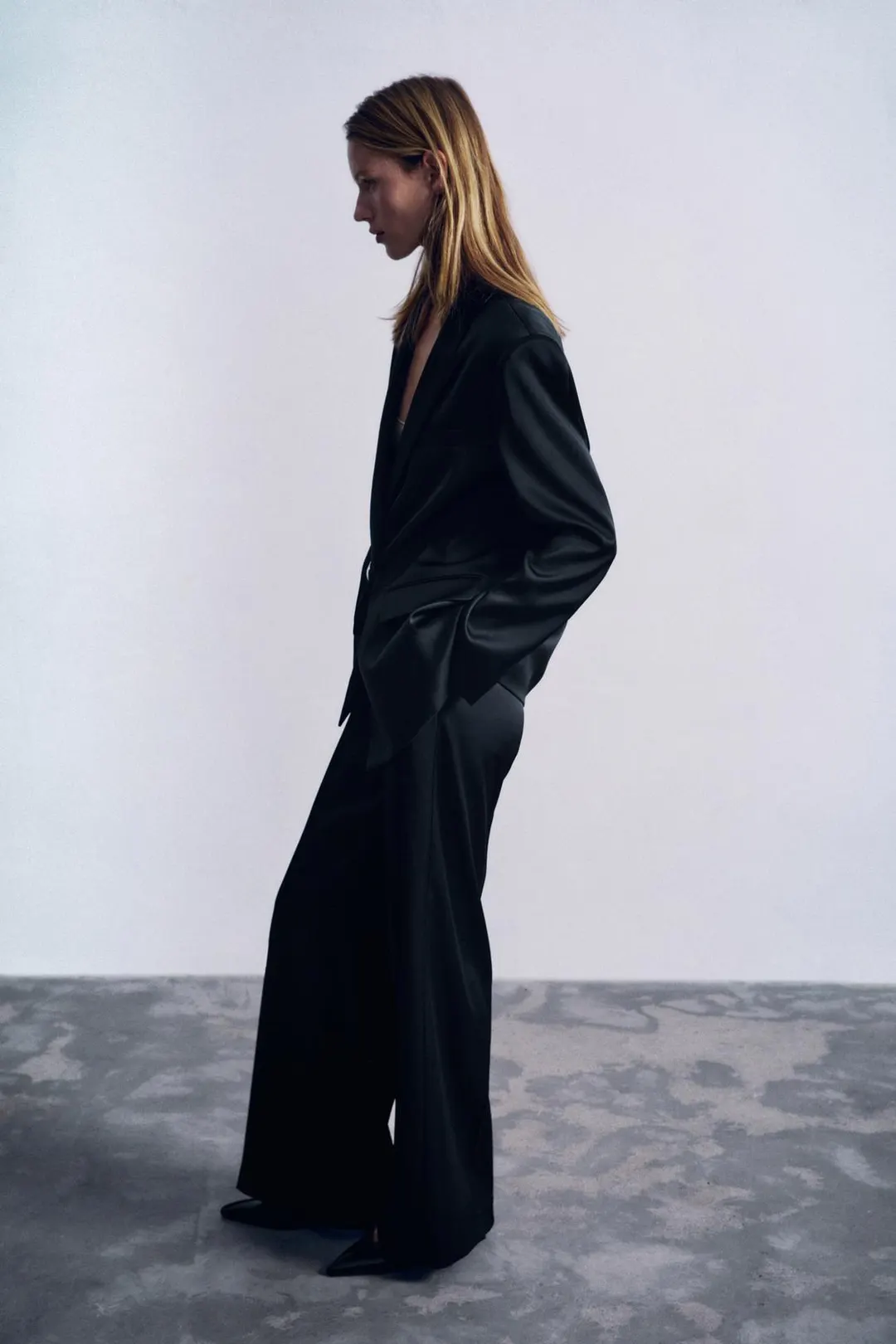 Атласные брюки прямого кроя, Zara