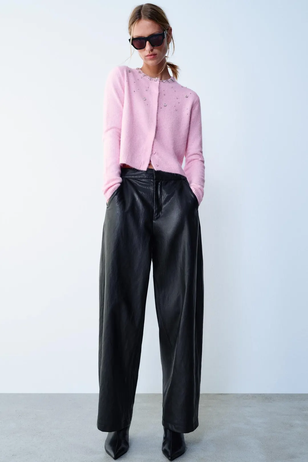 Брюки облегающие под кожу, Zara