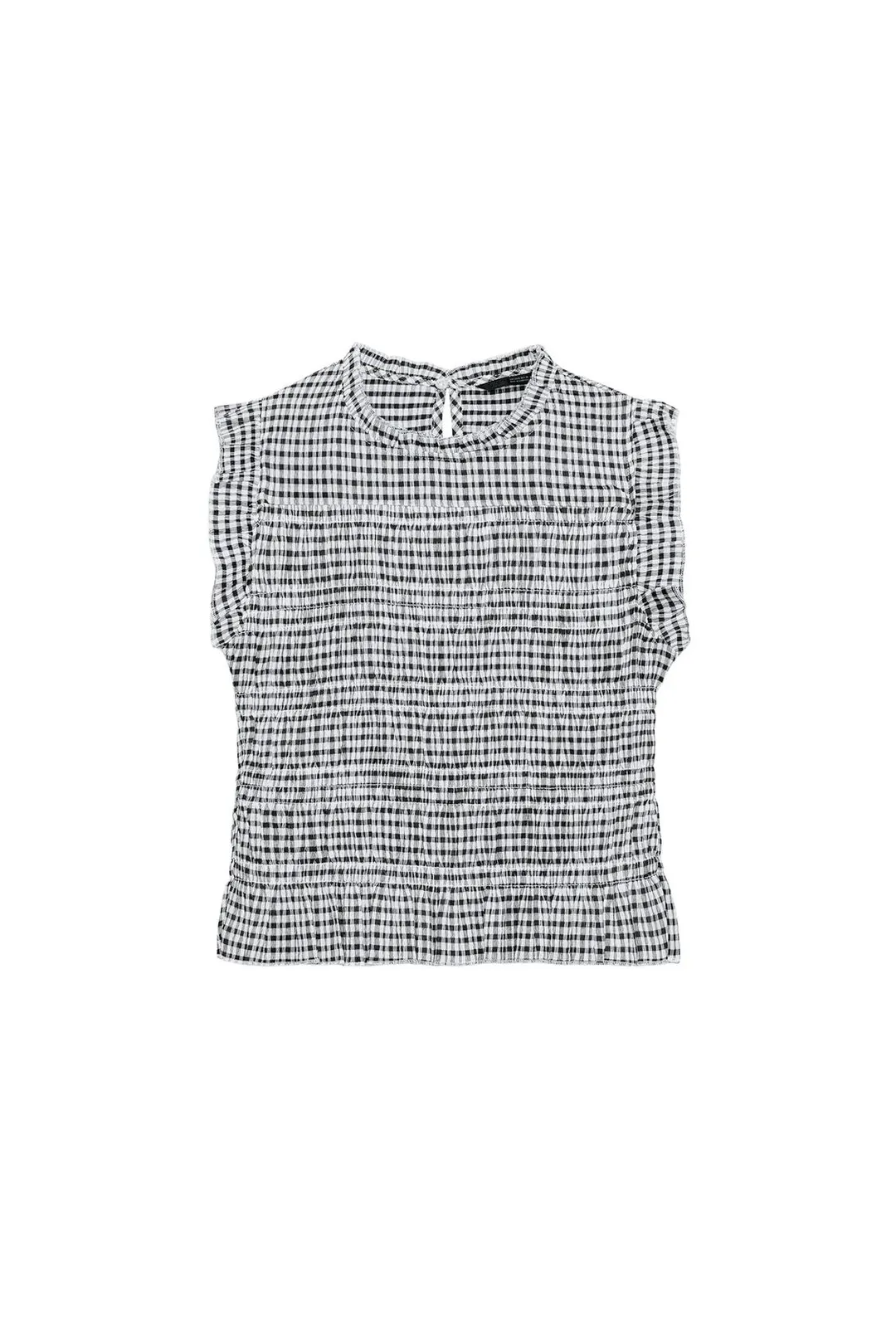 Топ в клетку виши со сборками, Zara