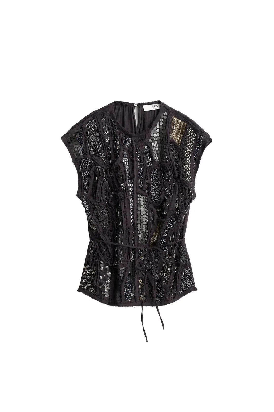 Топ с вышивкой бисером Limited Edition, Zara