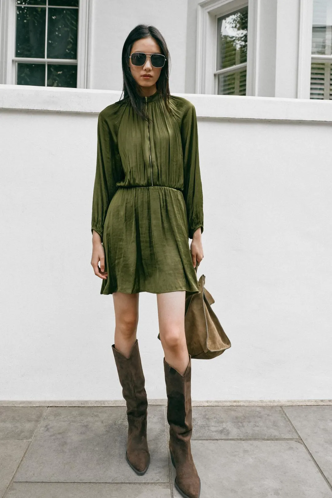 Короткое платье на молнии, Zara