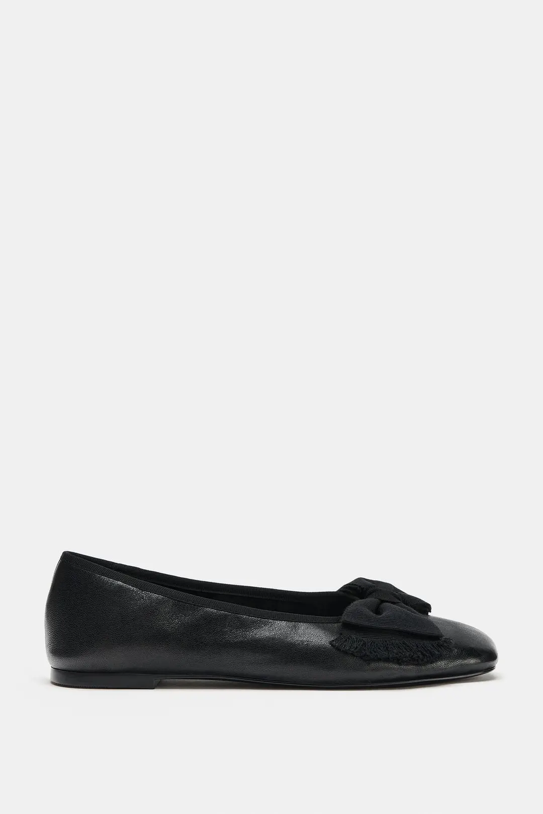 Балетки из кожи с бантом, Zara