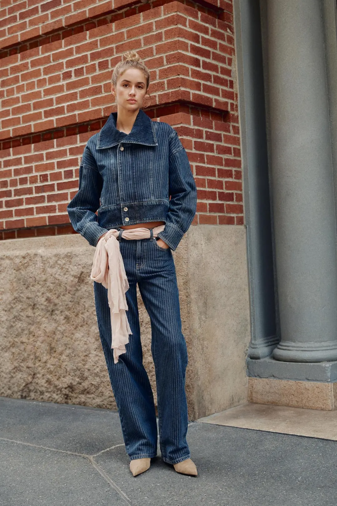Джинсовая куртка в полоску Z1975, Zara