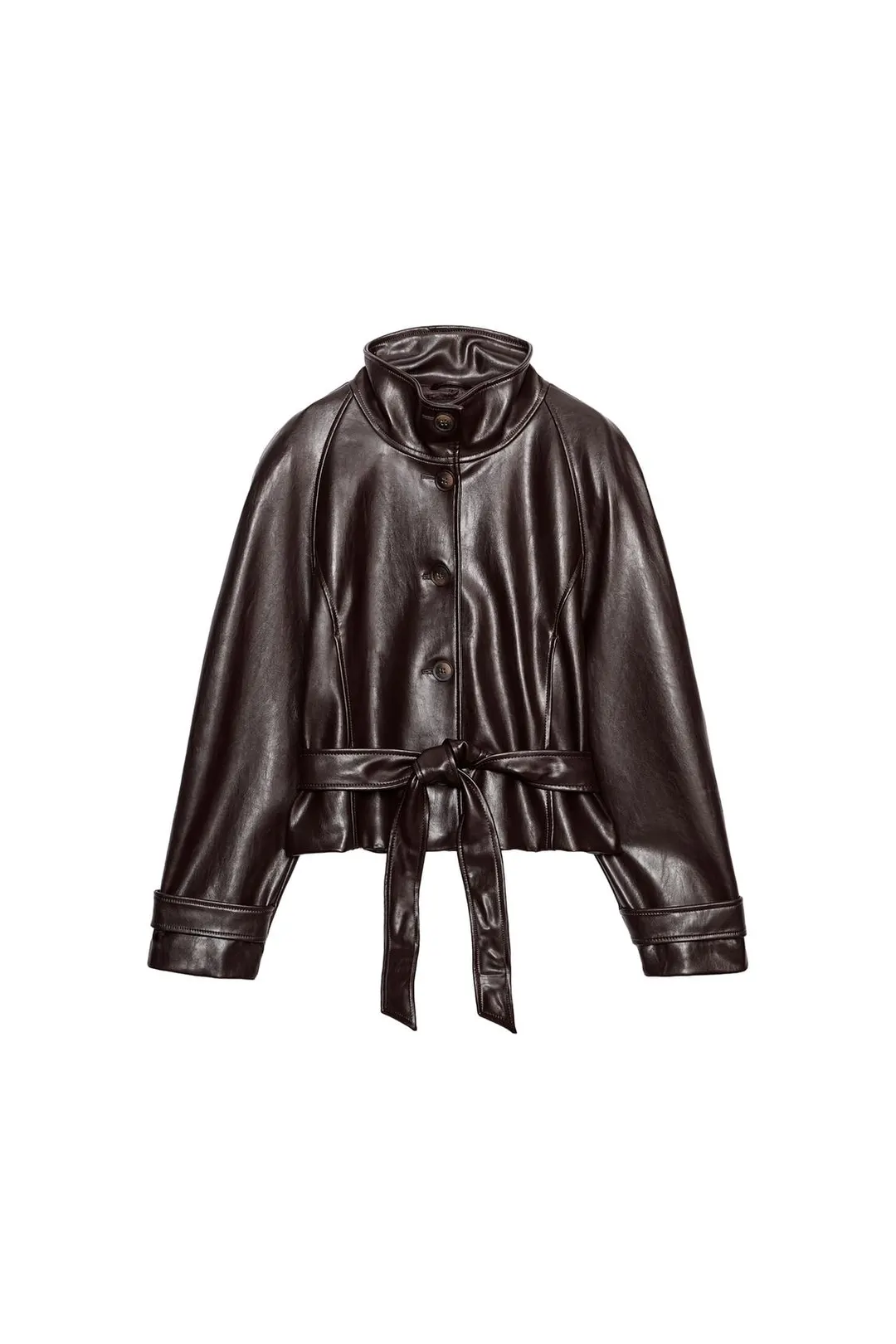 Куртка-тренч под кожу с подплечниками, Zara