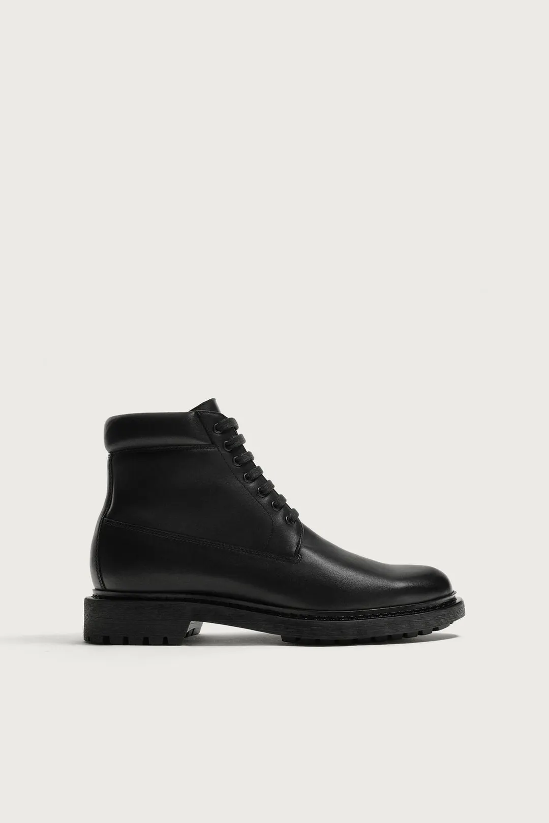 Кожаные ботинки на шнуровке, Zara