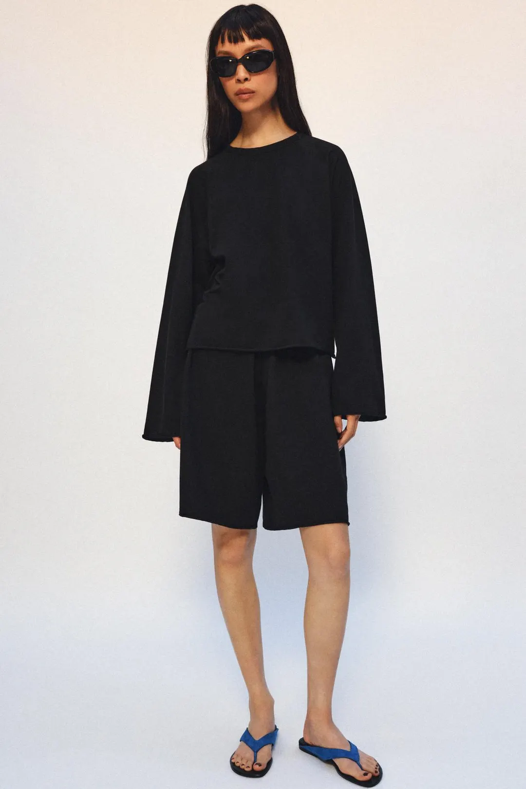 Шорты-бермуды из хлопка на кулиске, Zara
