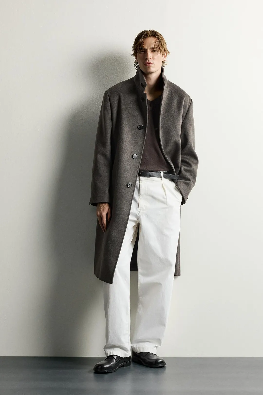 Пальто свободного кроя из смесовой шерсти, Zara