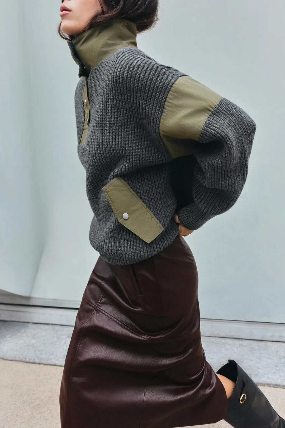 Джемпер контрастной вязки, Zara