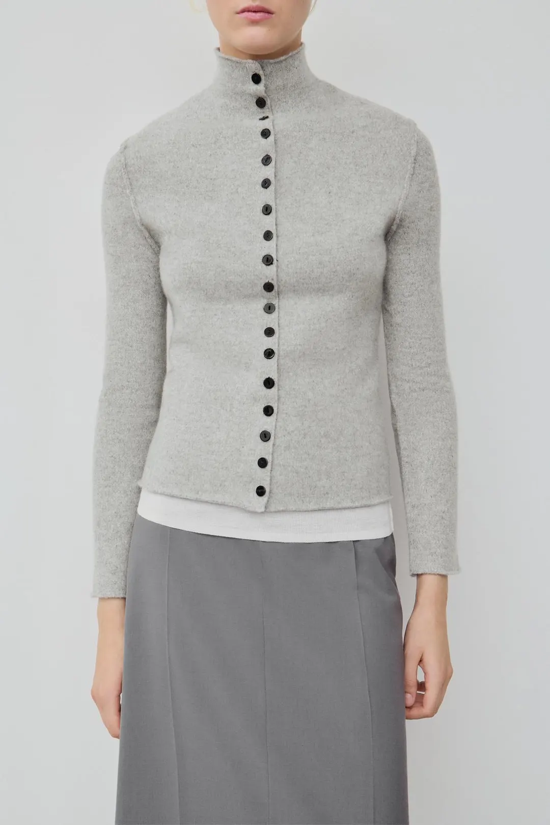 Кардиган с воротником-стойкой из 100% шерсти, Zara