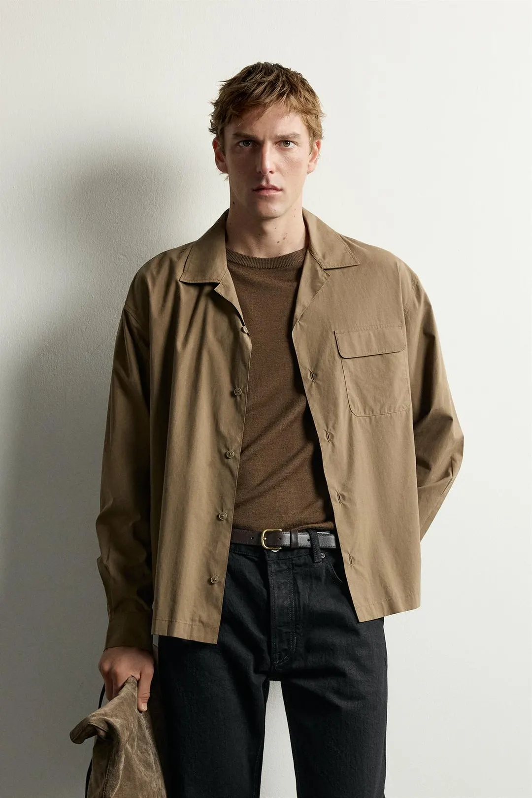 Рубашка свободного кроя из лиоцелла и хлопка, Zara