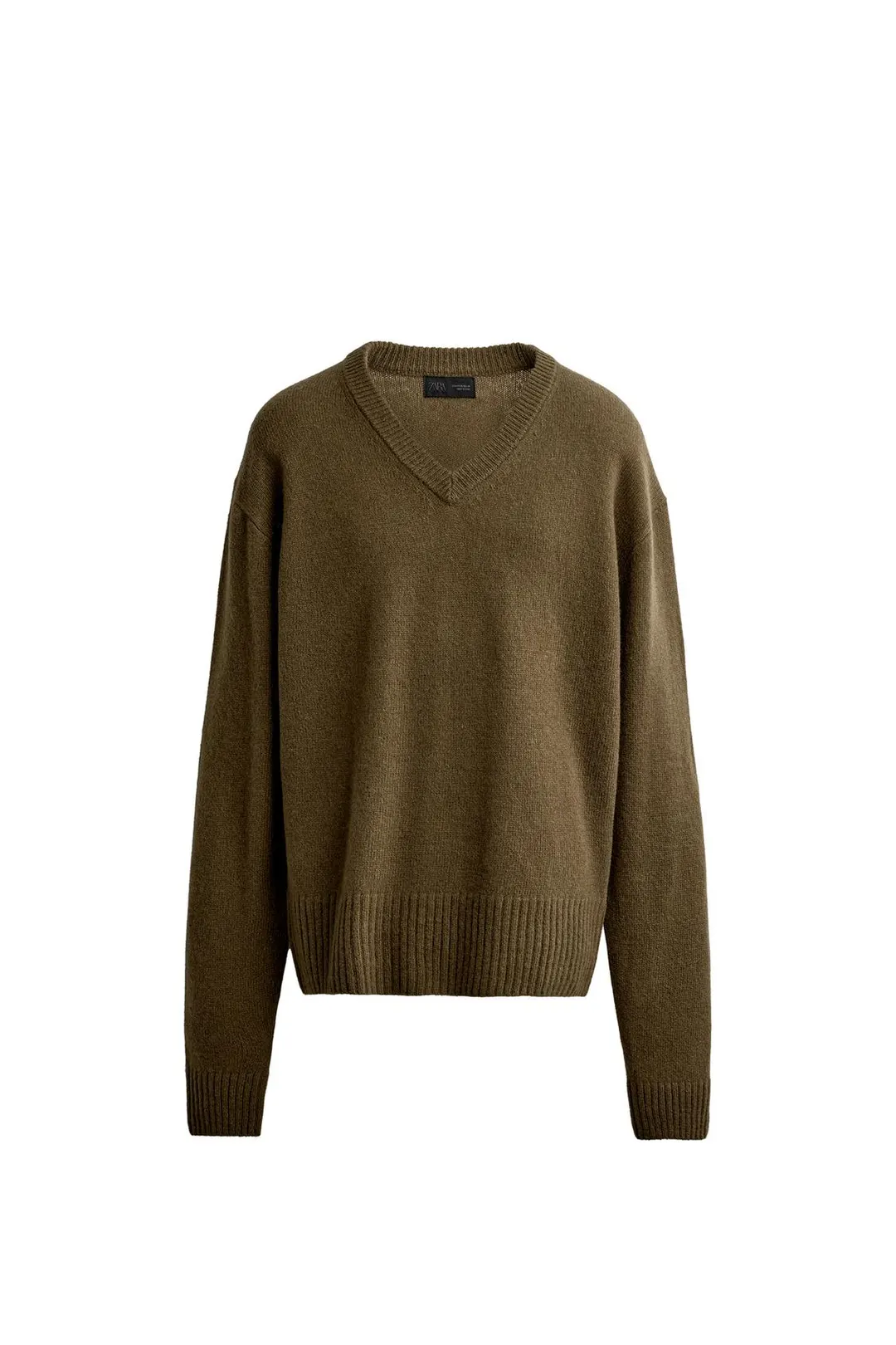 Джемпер из 100% шерсти с V-образным вырезом, Zara