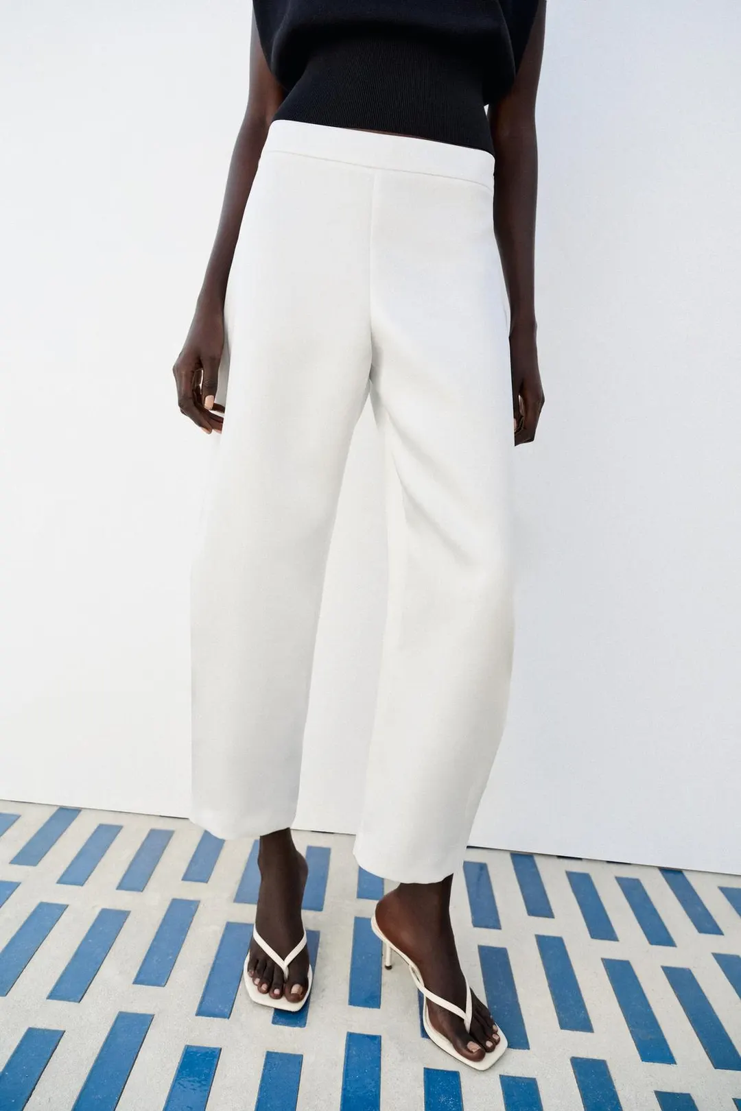 Брюки атласные бочкообразного кроя, Zara