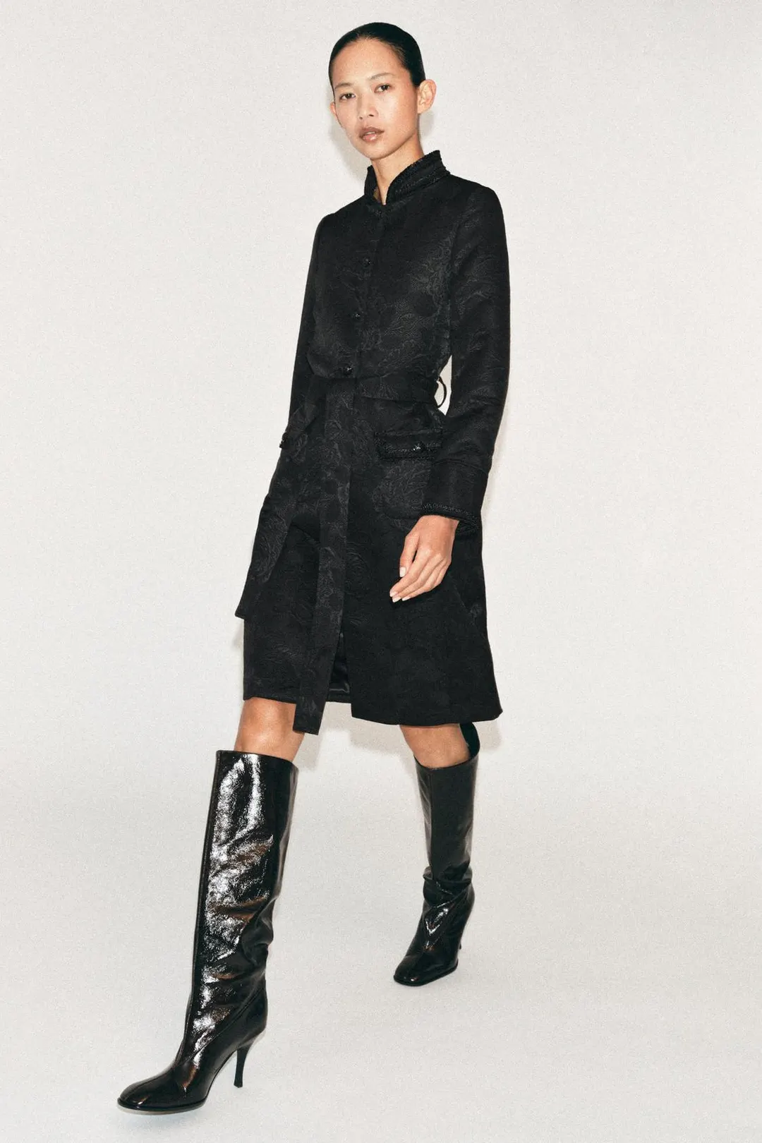 Пальто миди жаккардовое ZW Collection, Zara