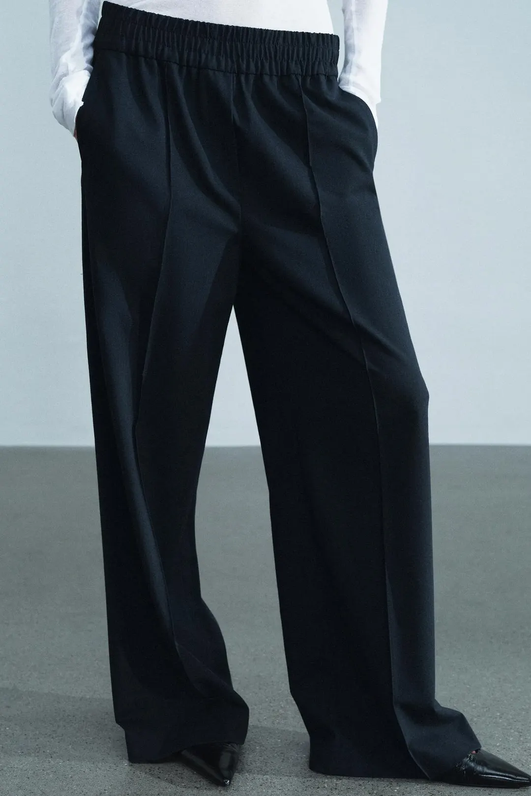 Струящиеся брюки из смесовой шерсти ZW Collection, Zara