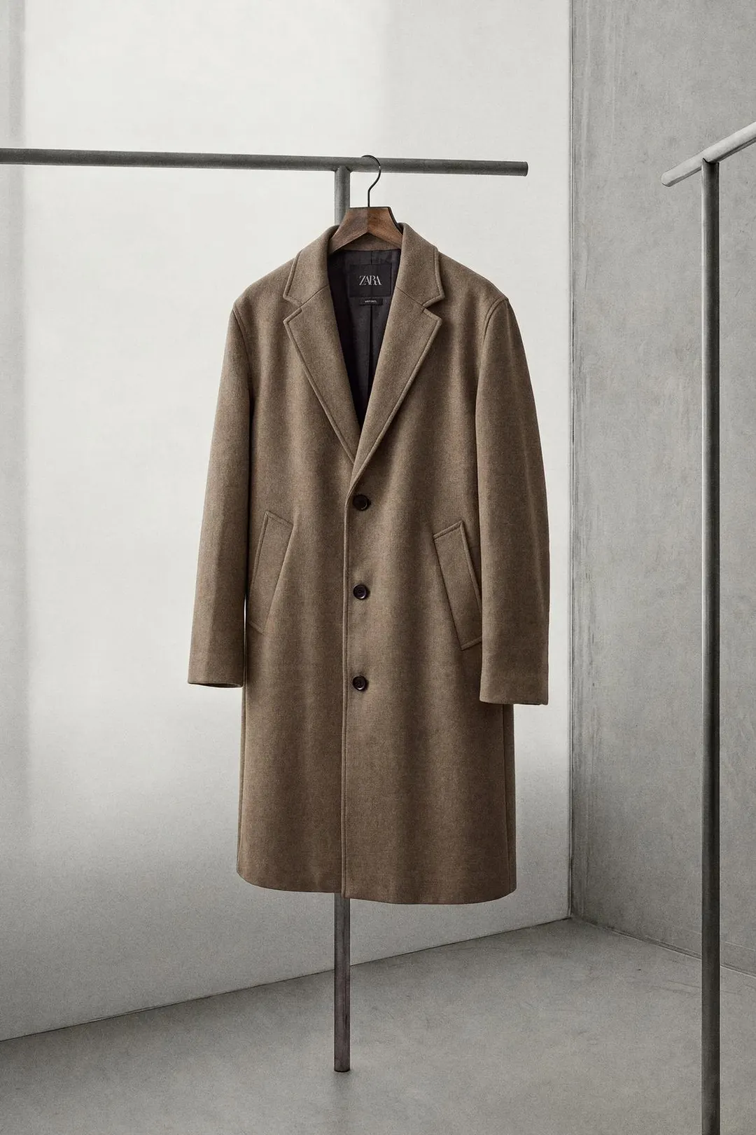 Пальто свободного кроя из смесовой шерсти, Zara