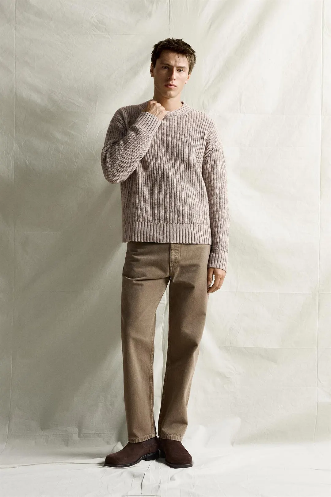 Брюки прямого кроя с эффектом стирки, Zara