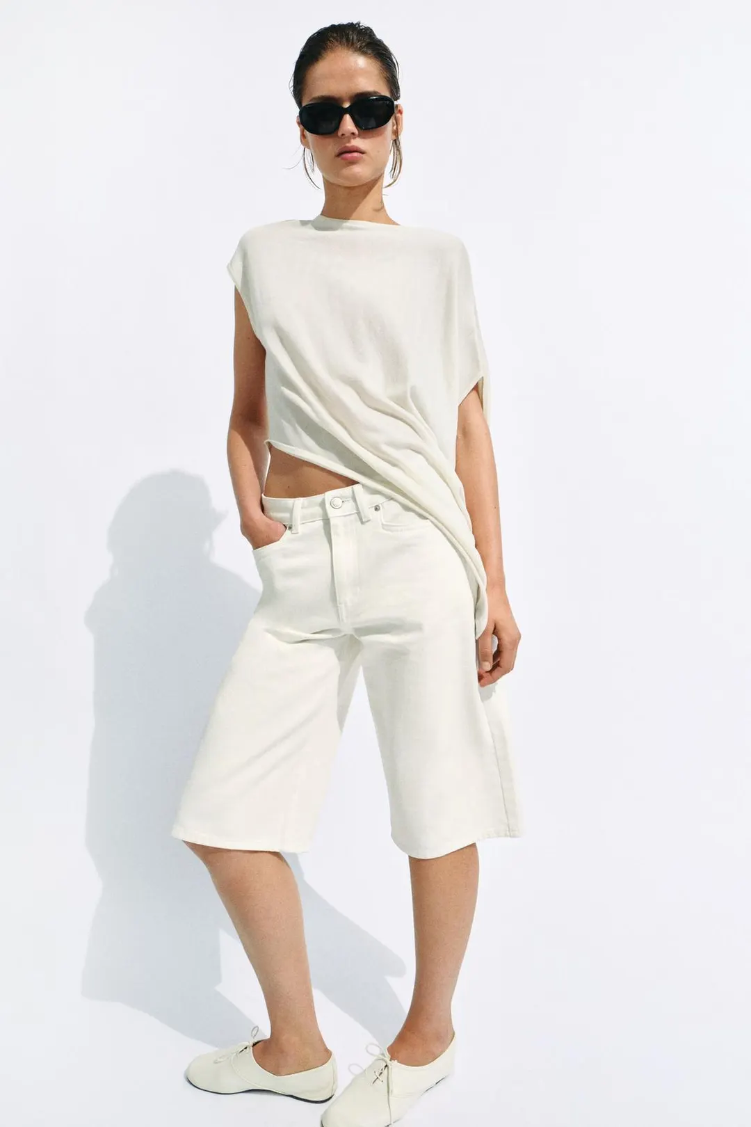 Асимметричный вязаный топ, Zara
