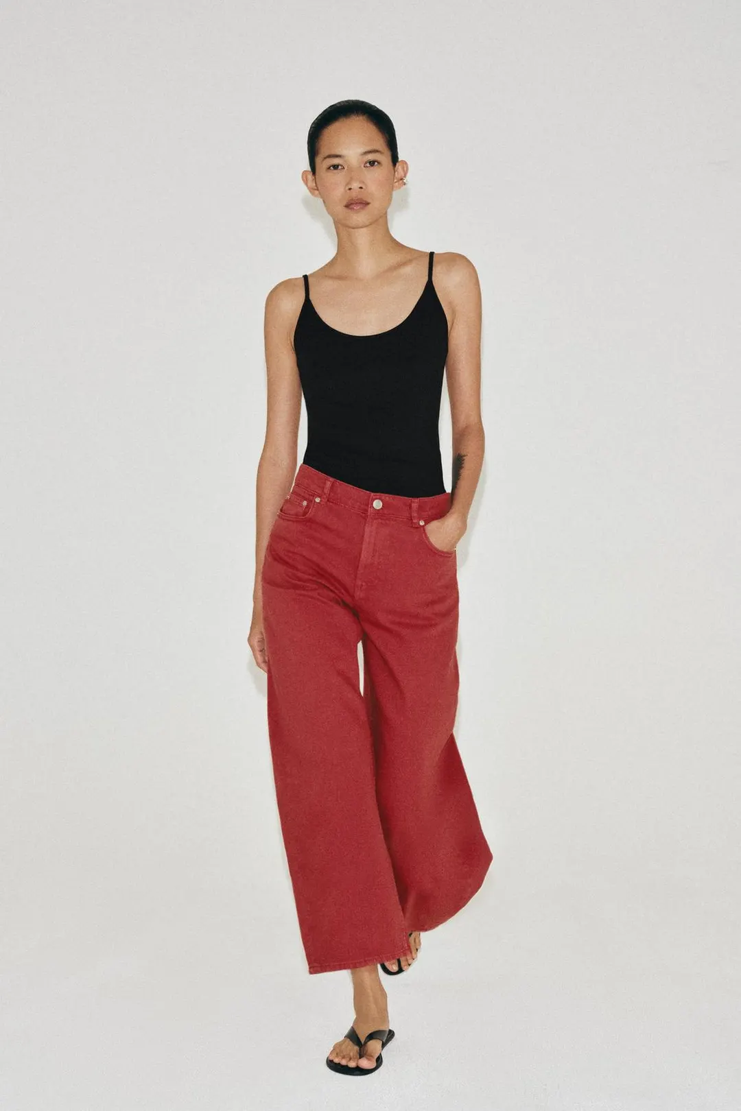 Джинсы-капри баллоны ZW Collection со средней посадкой, Zara
