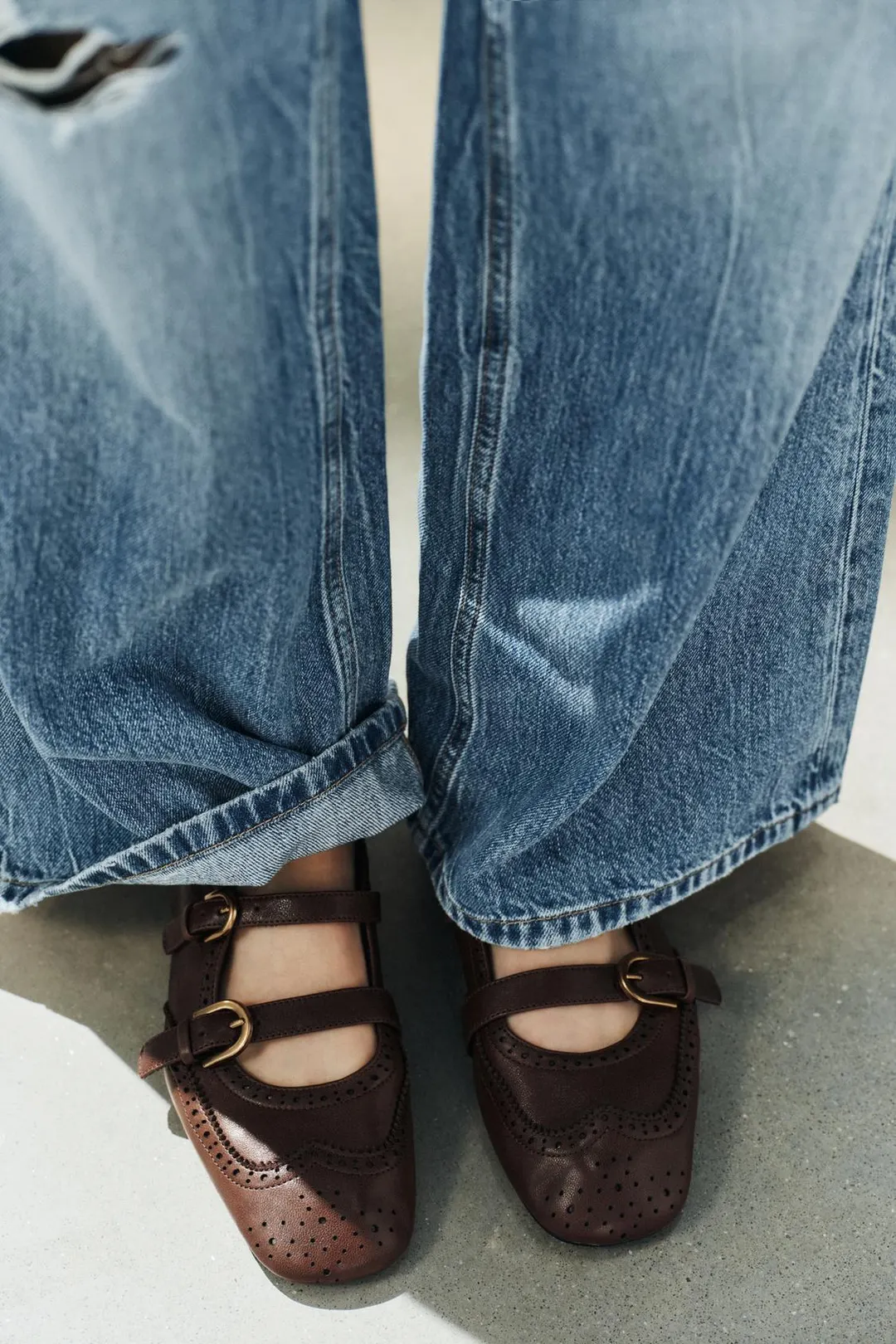Кожаные балетки, Zara