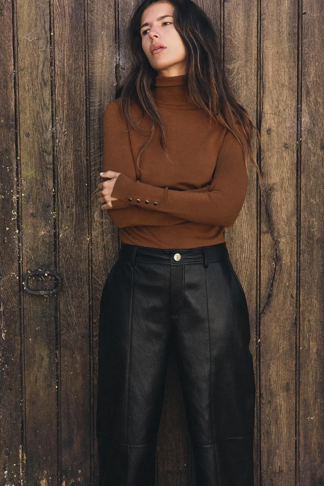 Базовый вязаный свитер с высоким воротником, Zara