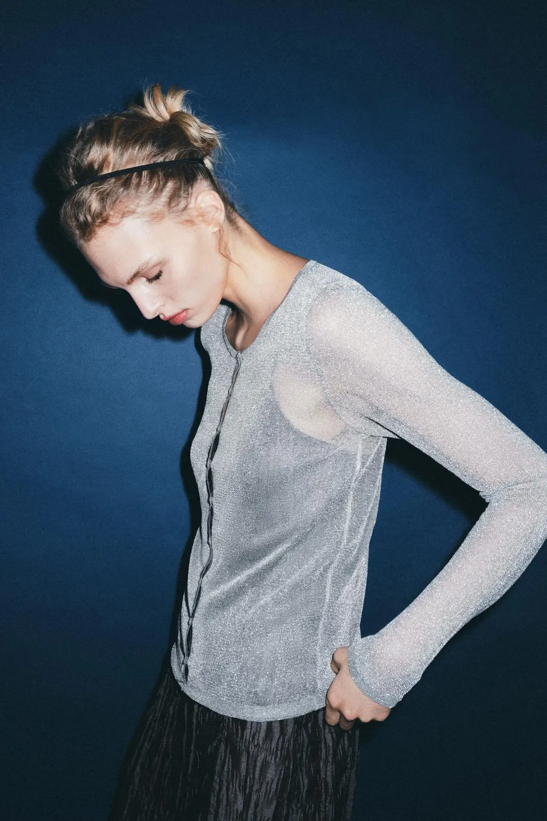 Трикотажный кардиган с металлизированной нитью, Zara