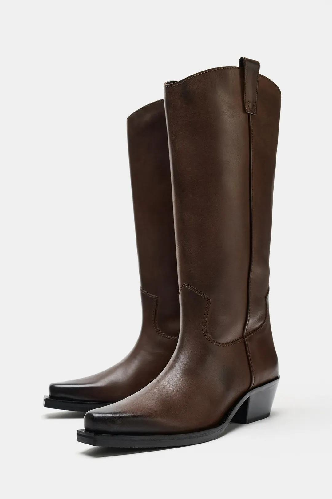 Кожаные ковбойские сапоги, Zara