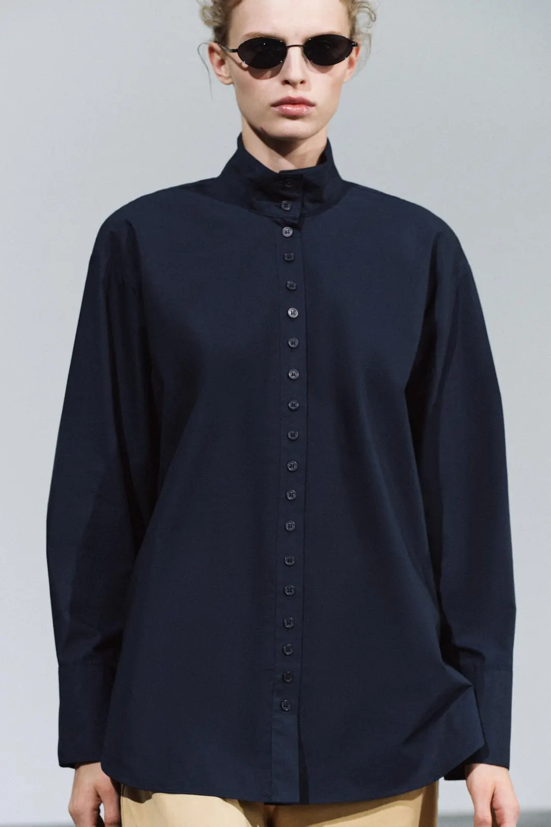 Рубашка с высоким воротником ZW Collection, Zara