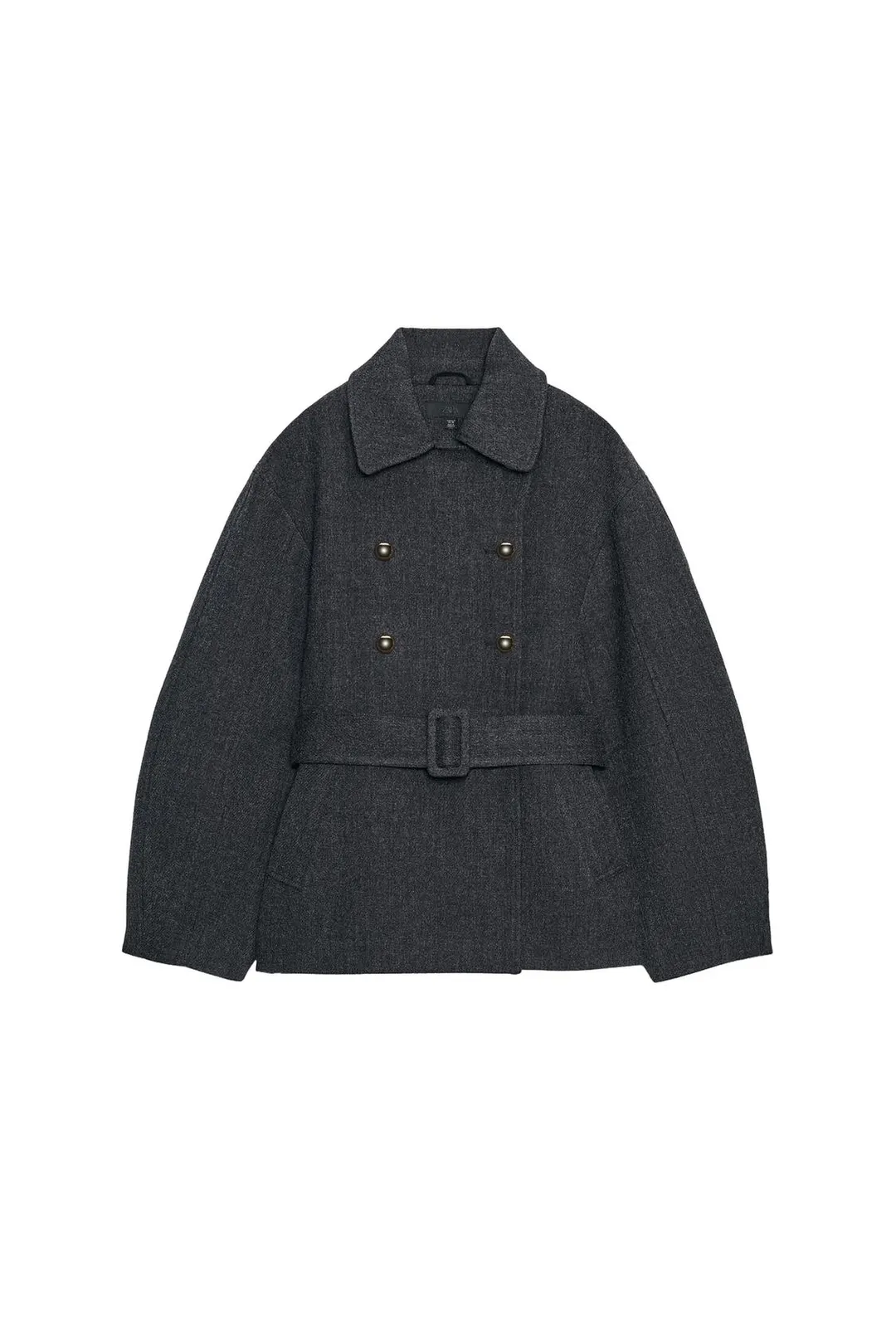 Мягкое короткое пальто с поясом, Zara