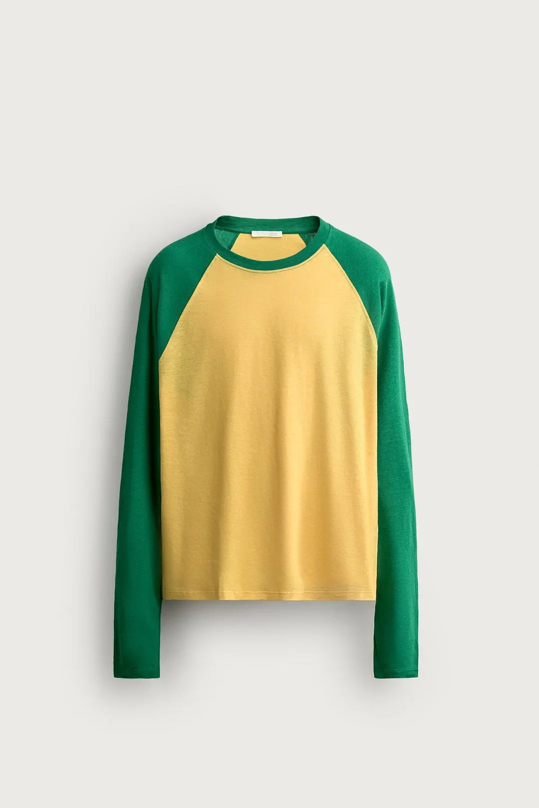 Футболка колор-блок из хлопка и льна, Zara