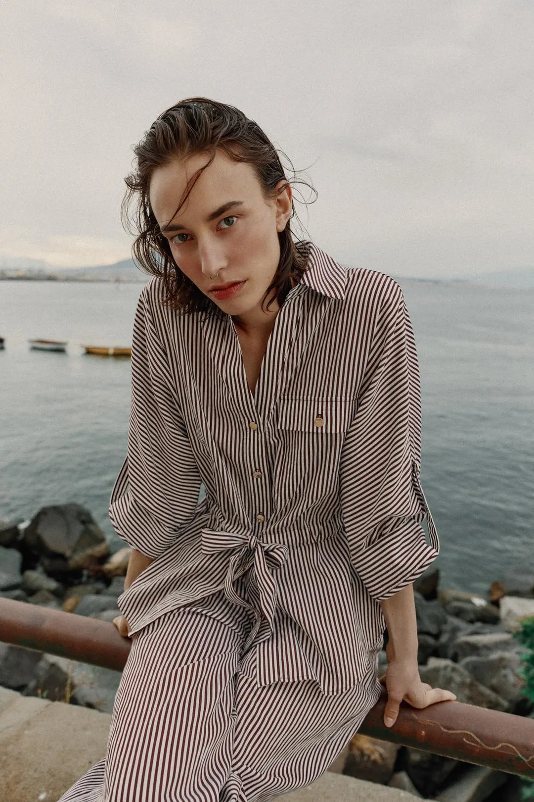 Рубашка сафари в полоску, Zara