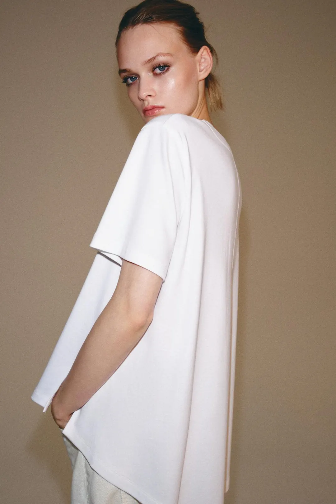 Футболка из интерлока с карманом, Zara