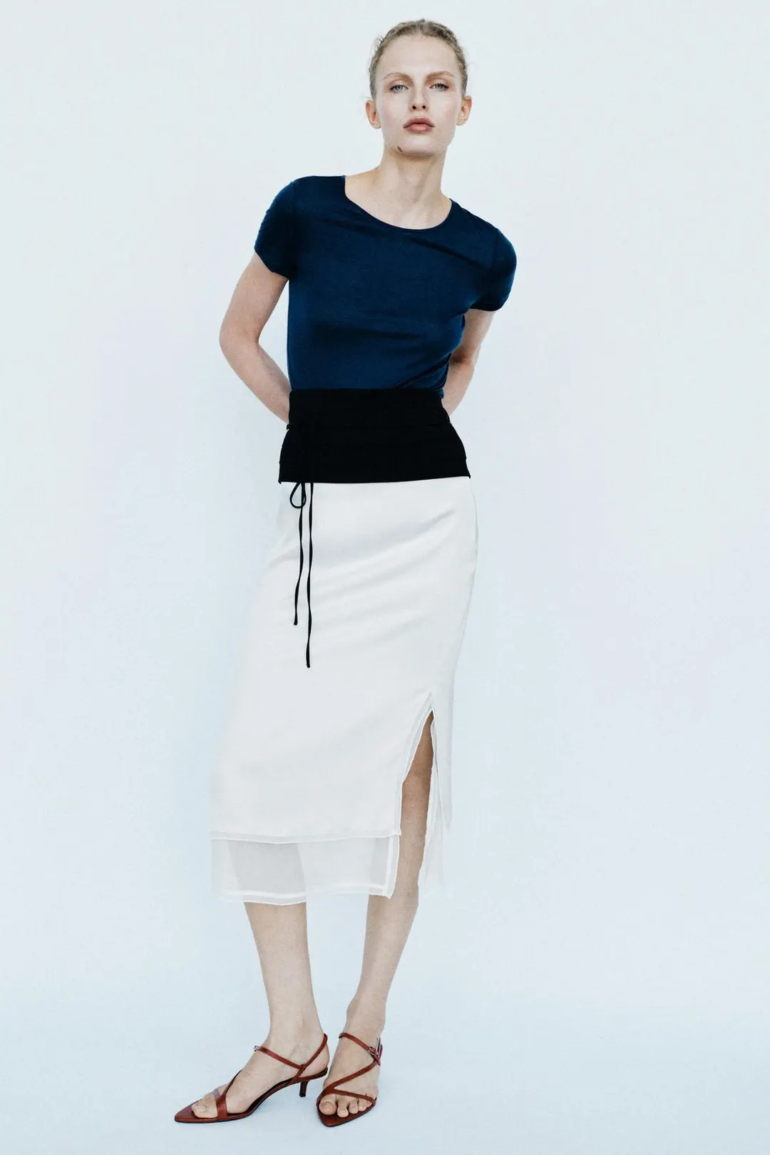 Футболка однотонная из смесовой шерсти, Zara