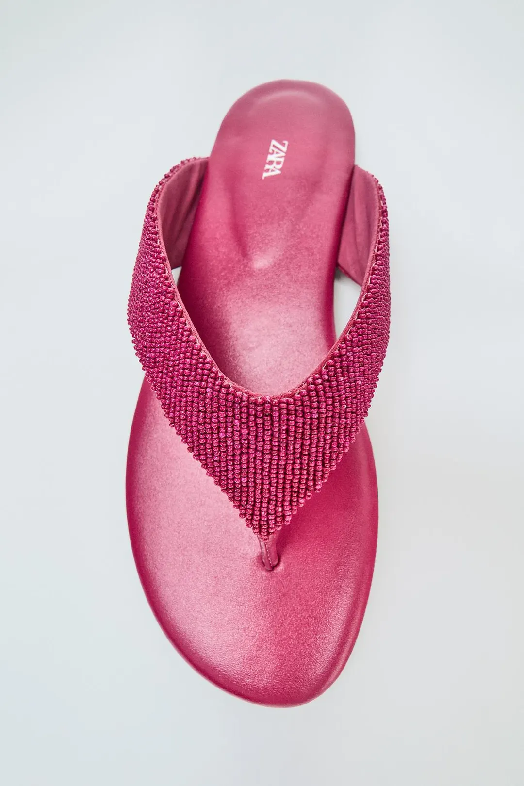 Сандалии без каблука с бусинами, Zara