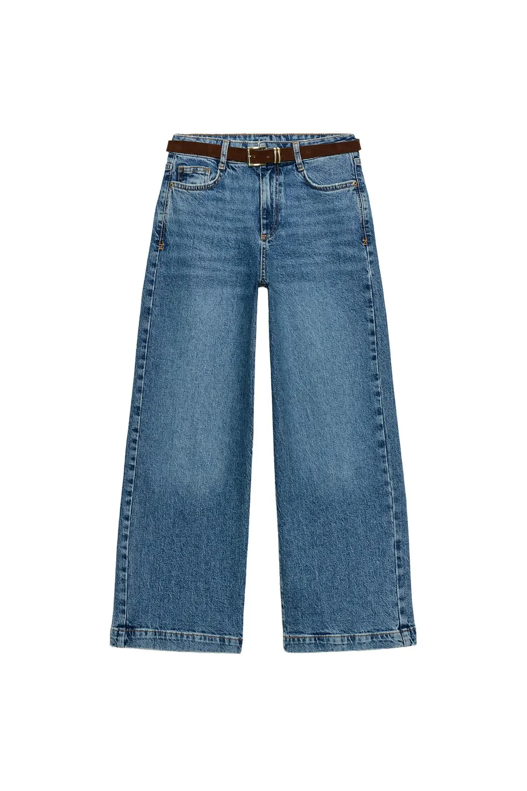 Джинсы-кюлоты Z1975 с высокой посадкой и ремнем, Zara