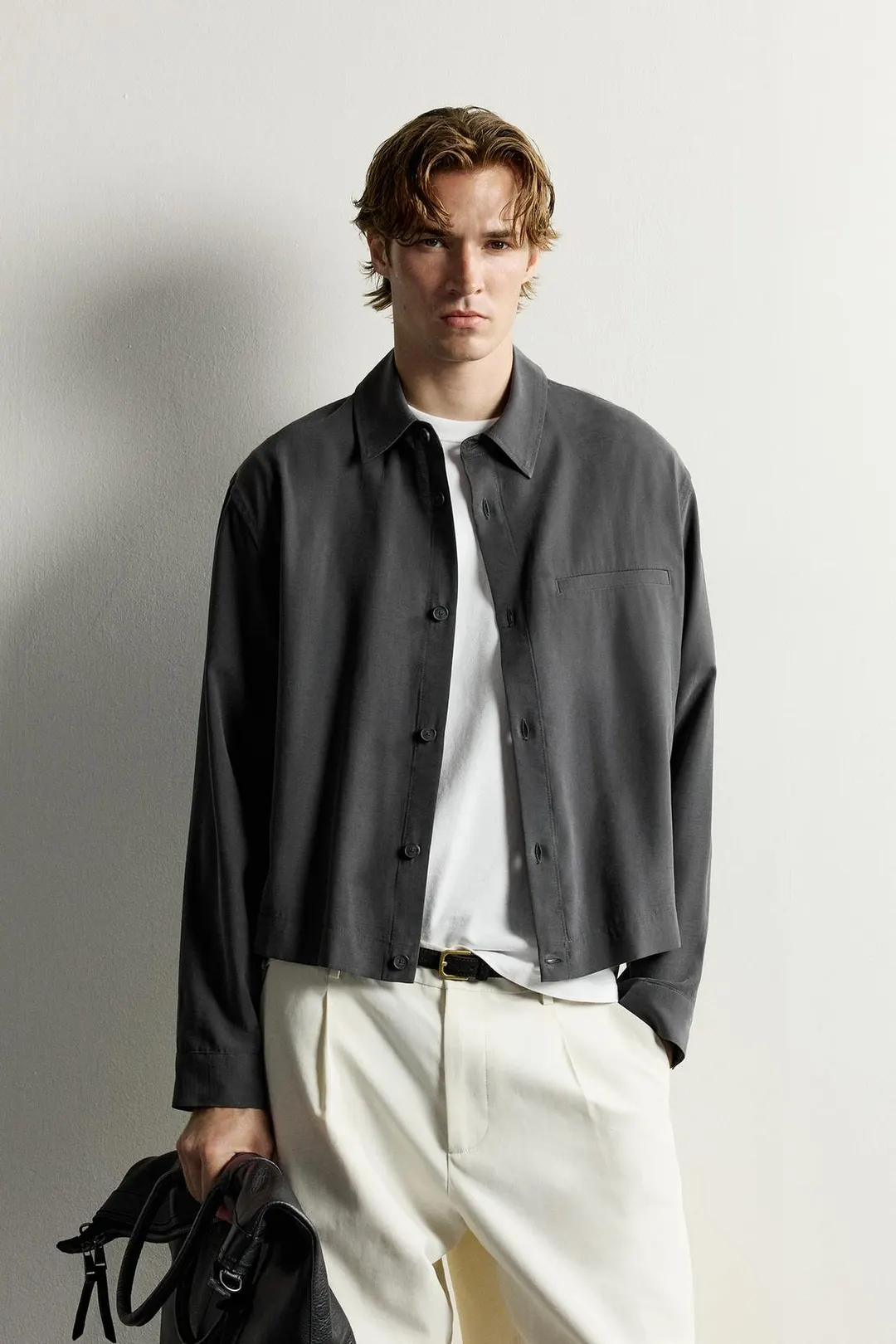Укороченная струящаяся рубашка-куртка, Zara
